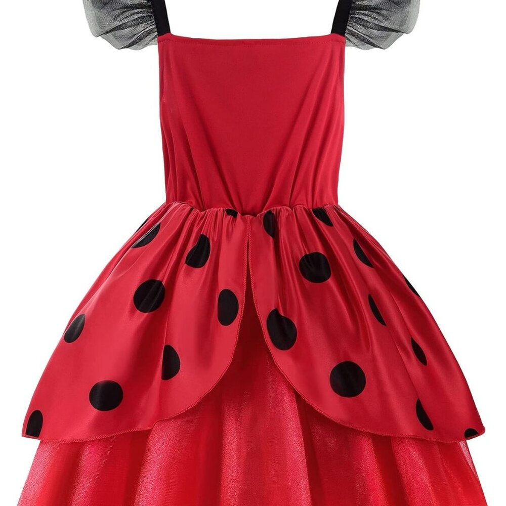 NWT Girl's Ladybird Dress Halloween Costume 5-6 Yrs